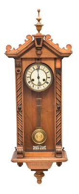 Lot 687 - Hamburg American Clock Co. - Early 20th century spring-driven 'Vienna' wall clock