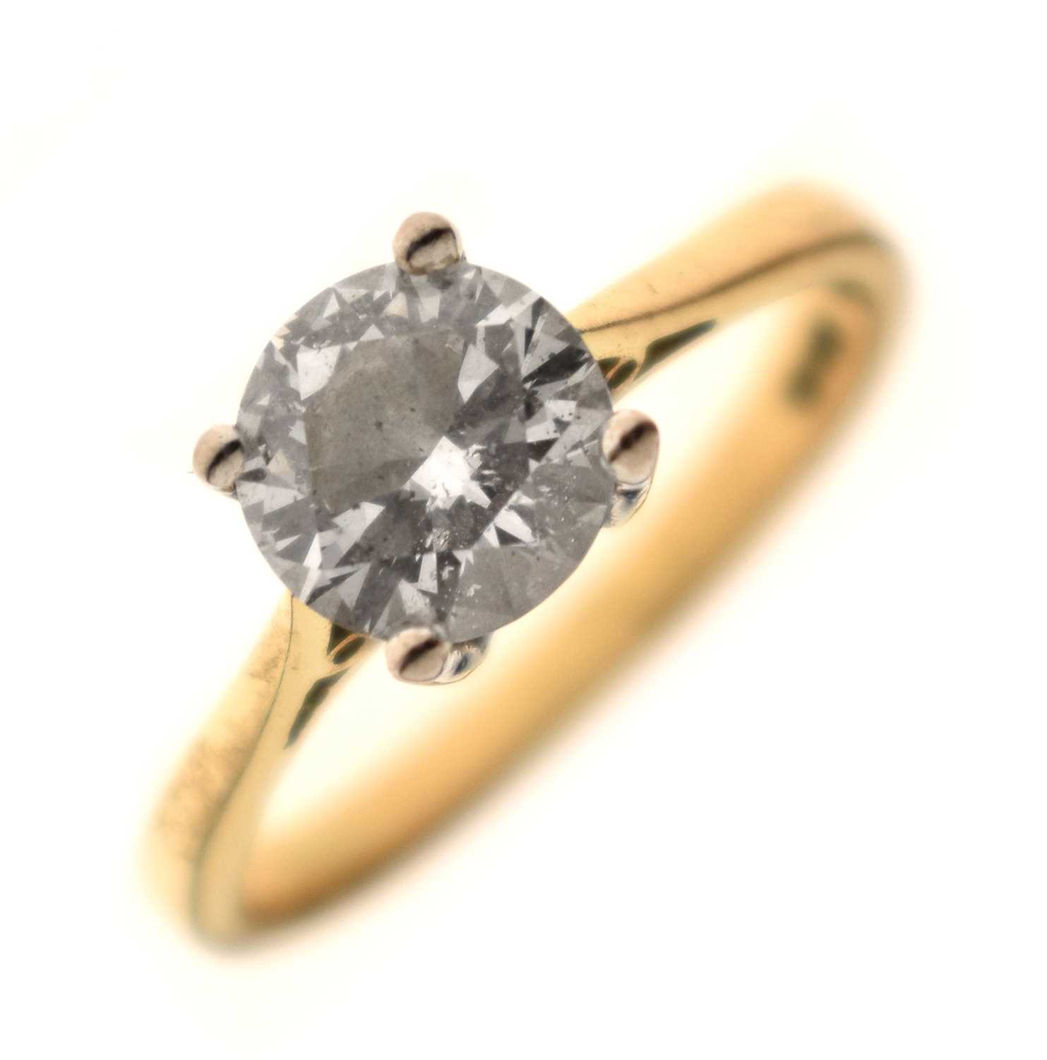 Lot 2 - Diamond solitaire 18ct yellow gold ring