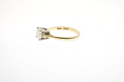Lot 2 - Diamond solitaire 18ct yellow gold ring