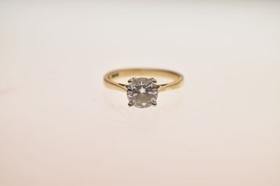 Lot 2 - Diamond solitaire 18ct yellow gold ring