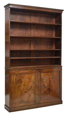 Lot 776 - Victorian mahogany open bookcase on cabinet