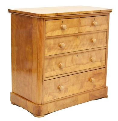 Lot 720 - Victorian satin birch chest of drawers