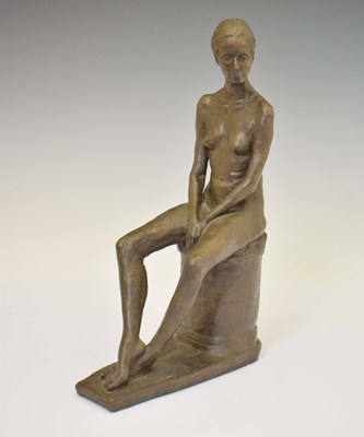 Lot 721 - Cold cast resin bronze of a seated female nude