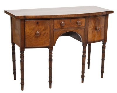 Lot 782 - Regency mahogany bow-breakfront sideboard