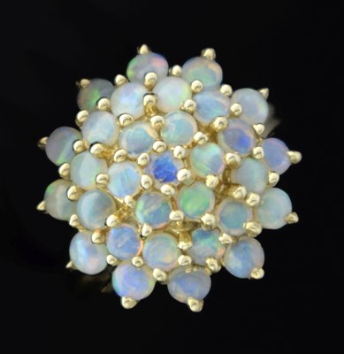 Lot 44 - Opal cluster 9ct gold ring