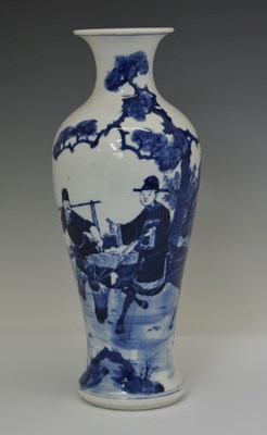 Lot 342 - Chinese blue and white porcelain baluster vase