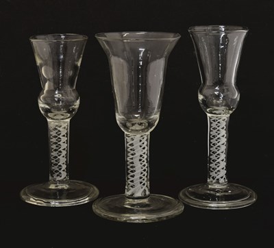 Lot 531 - Three opaque twist wine glasses