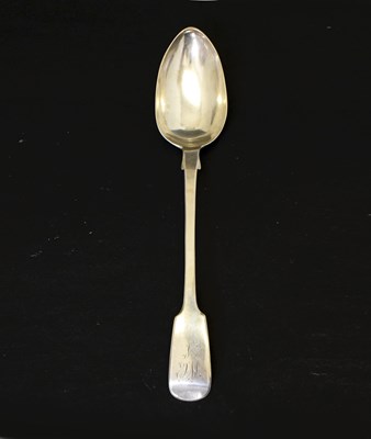 Lot 287 - Early Victorian silver Fiddle pattern basting spoon