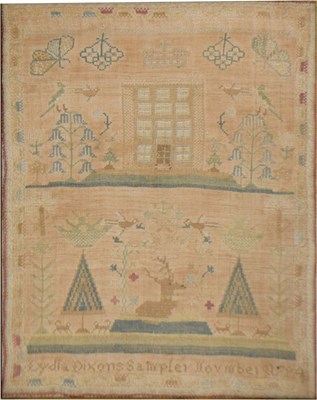 Lot 730 - 18th century needlework sampler