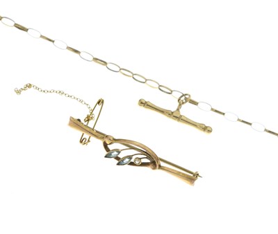 Lot 123 - 9ct gold belcher link chain