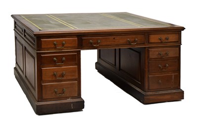 Lot 727 - Edwardian mahogany ‘partners' desk