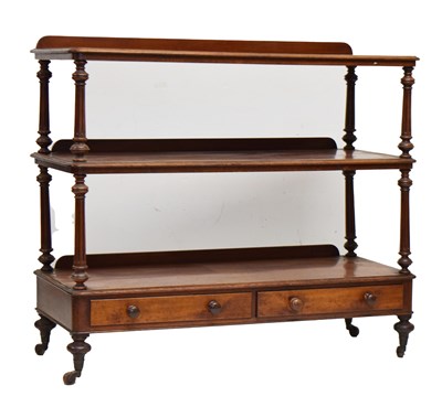Lot 783 - Victorian mahogany and walnut three-tier buffet