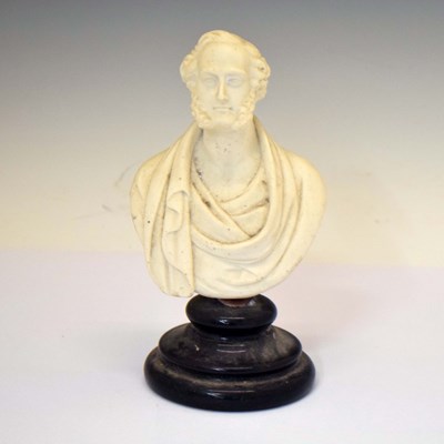 Lot 567 - Small mid 19th century Parian ware bust of Lord George Bentinck