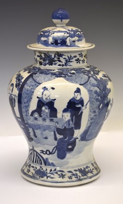 Lot 345 - Chinese blue and white porcelain baluster jar and cover