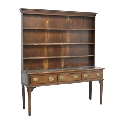Lot 730 - Early 19th century oak dresser and rack