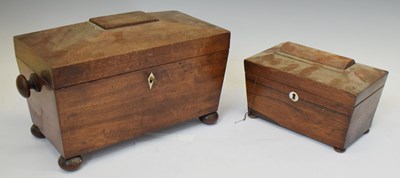 Lot 398 - 19th century mahogany tea caddy