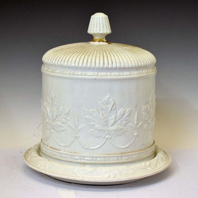 Lot 572 - Large Victorian Copeland pottery cheese dish and cover