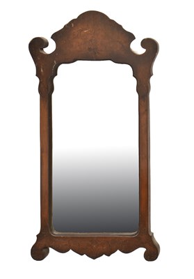 Lot 756 - 19th century walnut and marquetry wall or pier mirror