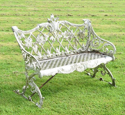 Lot 508 - 20th century aluminium garden seat in the Victorian manner