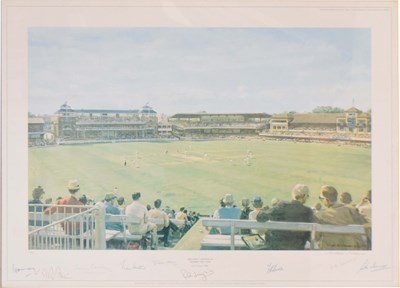 Lot 450 - Cricket Interest - Arthur Weaver (1918-2008) - Signed limited edition print - England V Australia
