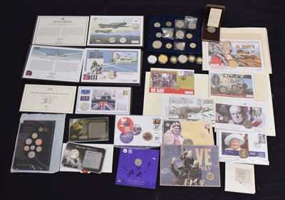 Lot 342 - Collection of commemorative coins and numismatic first day covers, etc
