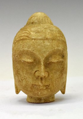 Lot 364 - Burmese alabaster bust of Buddha