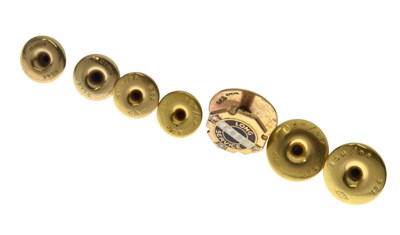 Lot 168 - Esso 'Long Service' stud, pair of 9ct gold studs, etc