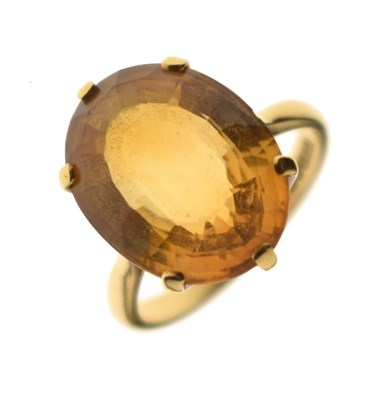 Lot 50 - Citrine 18ct gold dress ring
