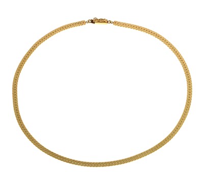 Lot 129 - 14ct gold herringbone link necklace