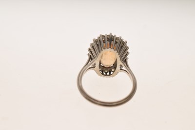 Lot 30 - Imperial topaz and diamond 18ct white gold cluster ring