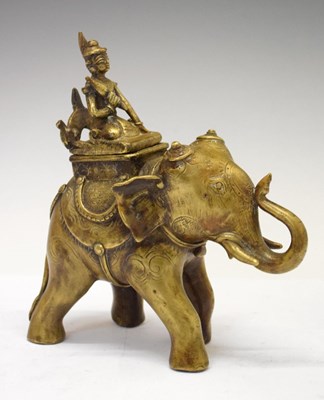 Lot 380 - Indian bronze elephant-form incense burner