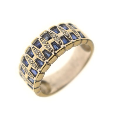 Lot 23 - Sapphire and diamond dress ring (a/f)