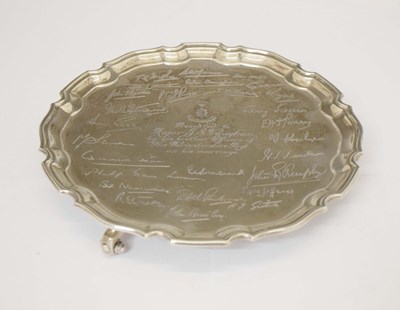 Lot 239 - Elizabeth II silver salver with piecrust edge