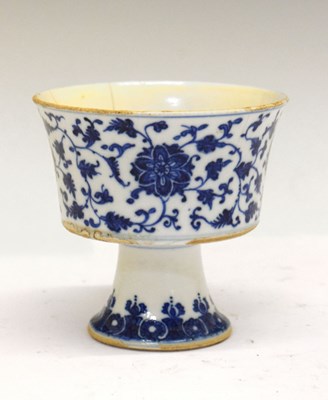 Lot 344 - Chinese Ming-style porcelain stem cup