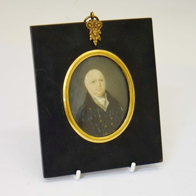 Lot 686 - Georgian oval portrait miniature on ivory