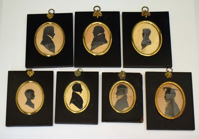 Lot 687 - Collection of Georgian silhouette portrait miniatures