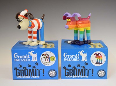 Lot 370 - Aardman - Wallace and Gromit - Two 'Gromit Unleashed' figures