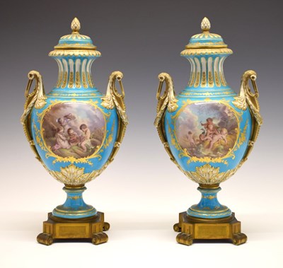 Lot 322 - Fine pair of 19th Century French porcelain vases