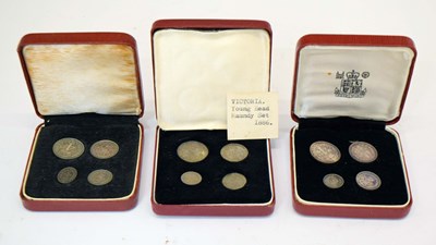 Lot 306 - Three Queen Victoria Maundy Money sets