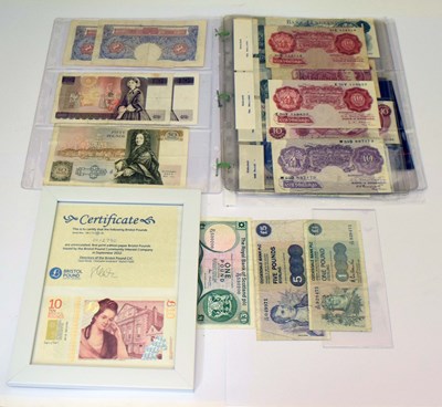 Lot 350 - Collection of GB banknotes, etc