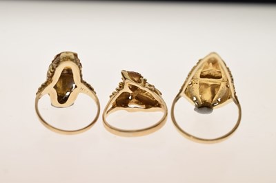 Lot 37 - Black Hills Gold (South Dakota, USA) - Three American yellow metal tricolour rings