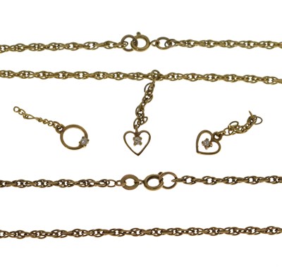 Lot 147 - Two rope twist yellow metal bracelets, each stamped '9ct', etc