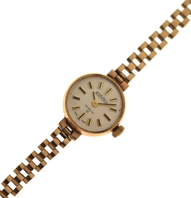 Lot 205 - Roamer - Lady's 1970s 9ct gold bracelet wristwatch