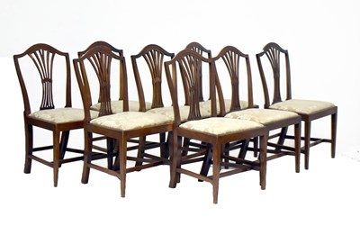 Lot 770 - Set of eight 18th century and later mahogany dining chairs