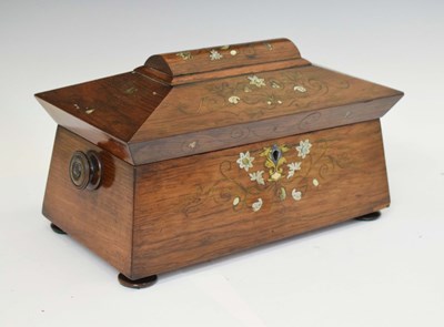 Lot 397 - 19th century rosewood sarcophagus tea caddy