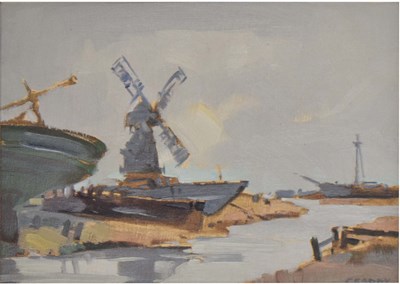 Lot 690 - Eric Haysom Craddy (1913-2007) - Oil on board - Windmill Scene