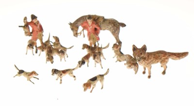 Lot 385 - Early 20th century cold painted bronze hunting group