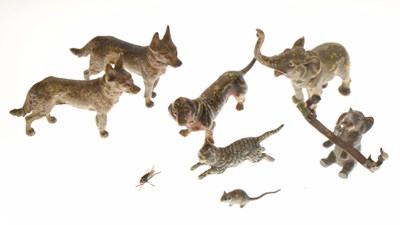 Lot 386 - Group of seven Austrian cold painted bronze miniature animals