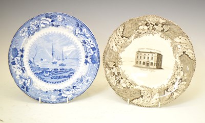 Lot 576 - Two Bristol-related transfer-printed pottery plates depicting Hotwells