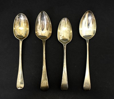 Lot 276 - Four assorted 18th and 19th century silver table spoons